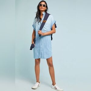 Anthropologie Cloth & Stone Wilson Chambray Shirtdress